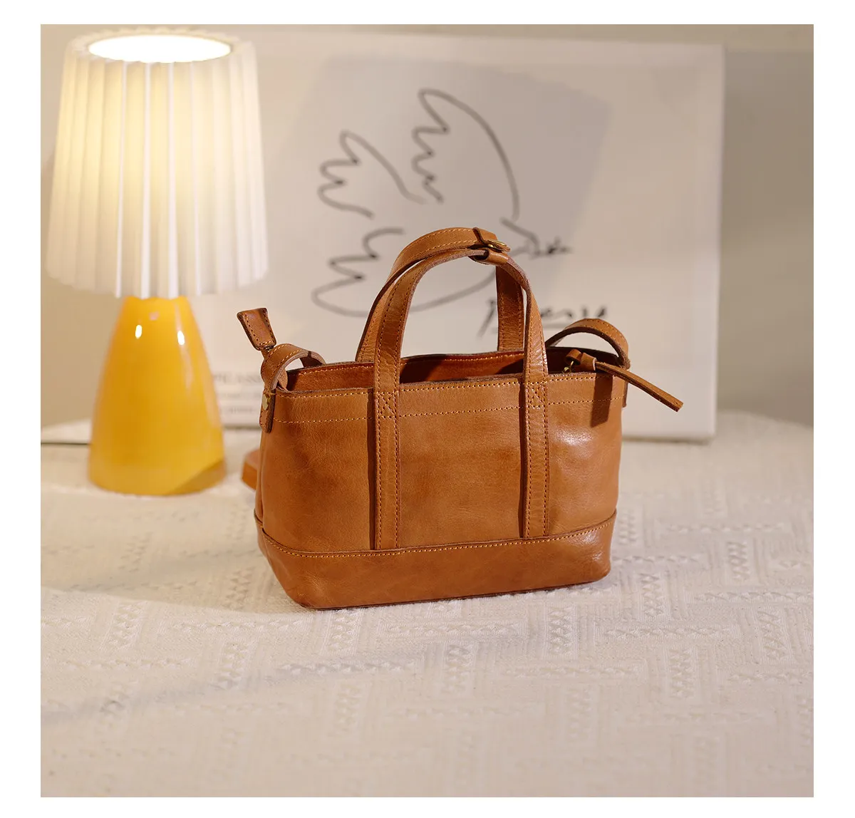 PNDME lässige handgefertigte Damen-Handtasche aus echtem Leder, modische Designer-Handtasche aus natürlich pflanzlich gegerbtem Rindsleder, Umhängetasche – Detail 17