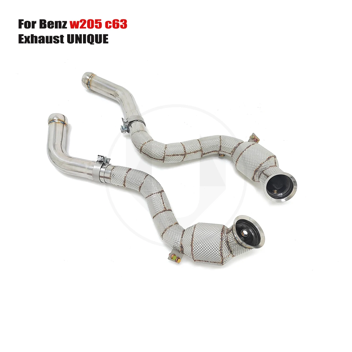 

UNIQUE For 2015-2019 Benz w205 c63 4.0T With insulator downpipe With cat/without cat exhaust pipe