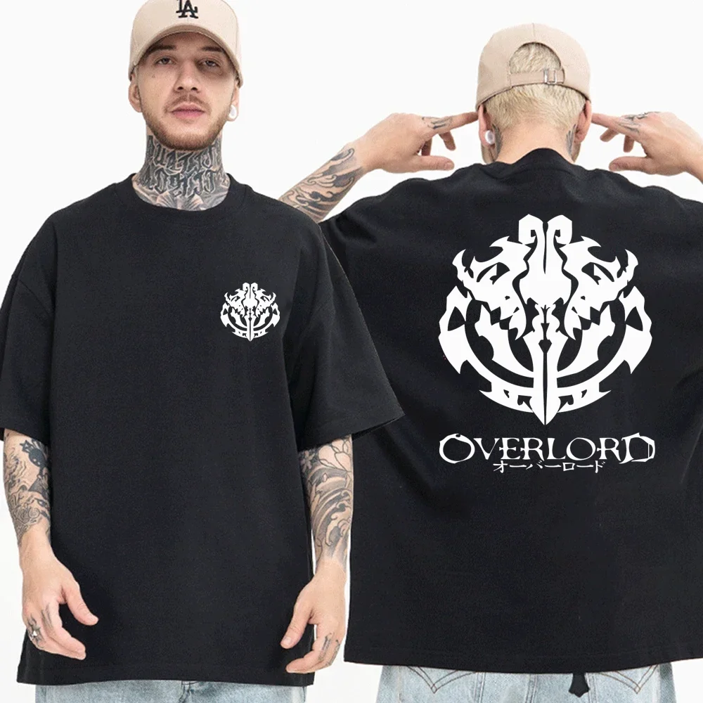 Мужская футболка с реверсивным рисунком персонаж аниме Overlord Y2K Harajuku