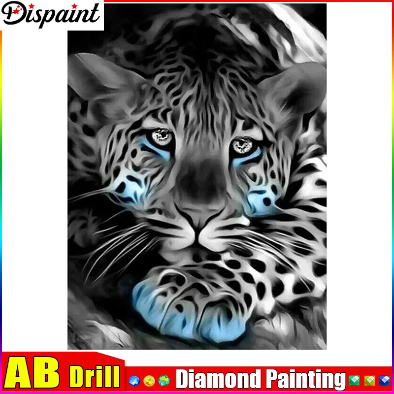 

Dispaint AB 5D Алмазная вышивка Набор для рукоделия "Леопардовое животное" Diy Алмазная картина Вышивка крестиком Украшение дома Подарок