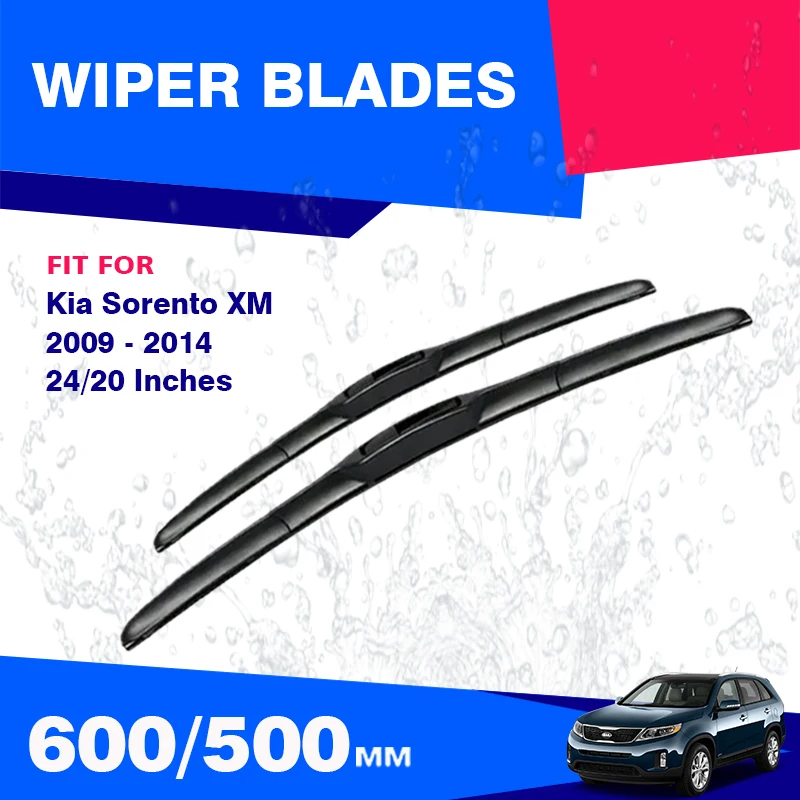 Front Wiper Blades Set Kit For Kia Sorento XM MK2 2009 - 2014 Brushes Window Windscreen Windshield Cover 2010 2011 2012 2013