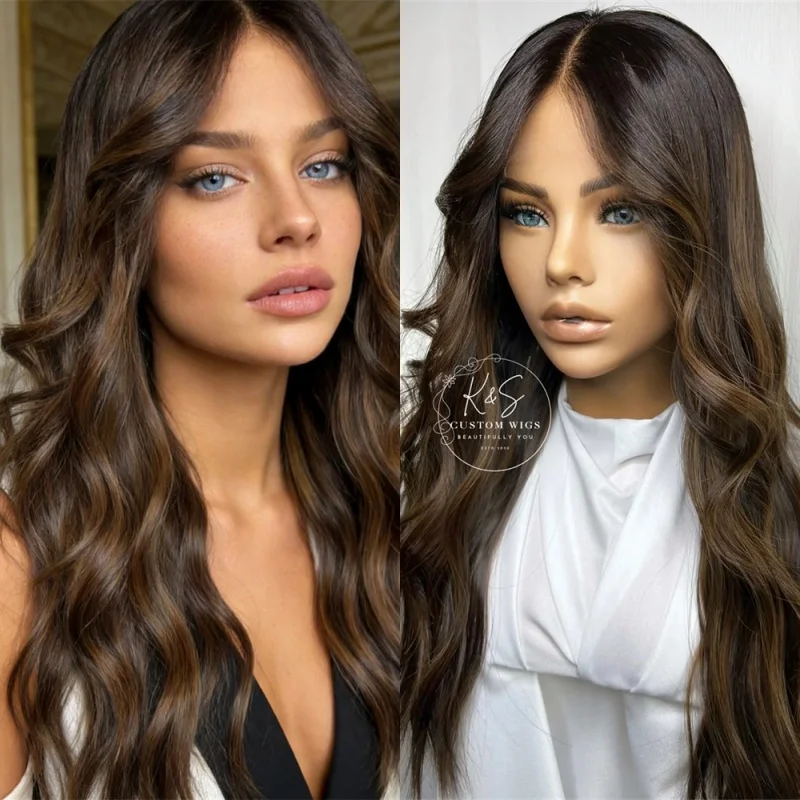 

Синтетический парик с HD-кружевом 13x4 с центральной частью, омбре, оттенок брюнетка/коричневый, для белых и темнокожих женщин, из термостойкого волокна, реалистичный, для вечеринок