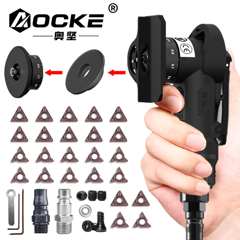AOCKE Pneumatic Chamfering Gun Chamfering Tool Air Mini Grinder Deburring Beveling Trimming Machine For Metal Repair 30000RPM