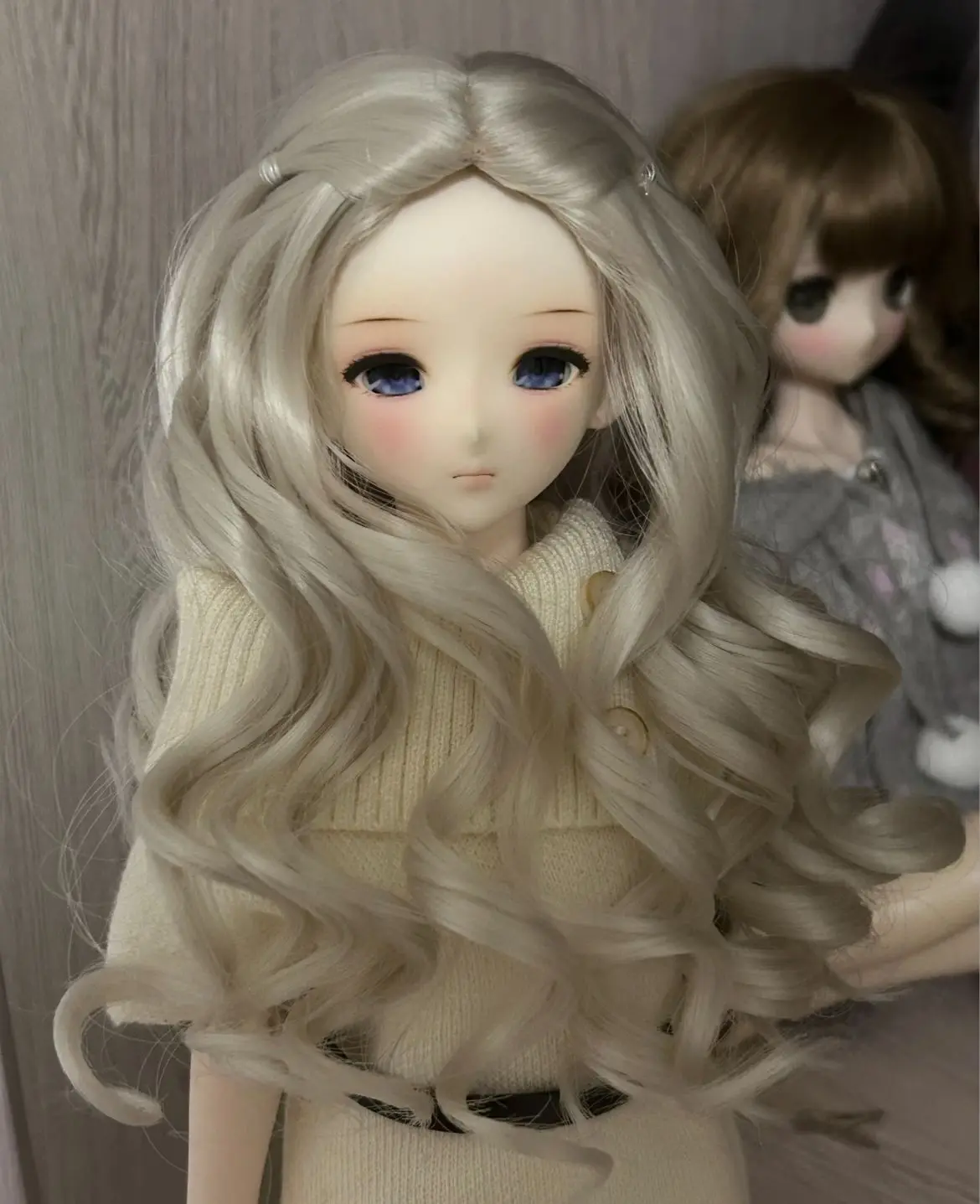 High Temperature Silk 1/3 1/4 1/6 Bjd Doll Wig Fashionable Water Ripple Long Curly Hair Girl Toy Bjd Doll Accessories No Doll