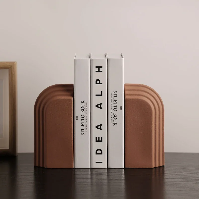 Creative ceramic arch-shaped bookends,bookshelf bookbacks,living room and office desktop decorative items,modern home decoration