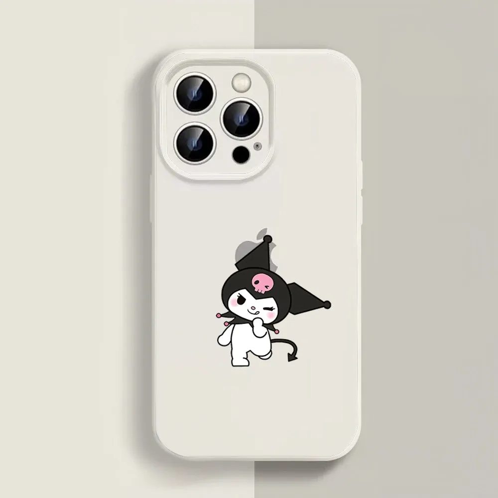 Cute K-Kurome Phone Case For Iphone 11 13 14 Pro Max X Xr Xs Max Se2020 12mini White Cover Case