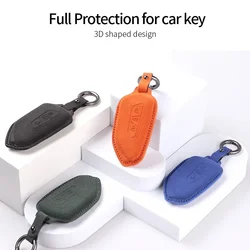 Leather Car Key Case Cover for Volkswagen VW ID.4 ID.3 Golf 8 Teramont TALAGON Crider Viloran Original Remote Key