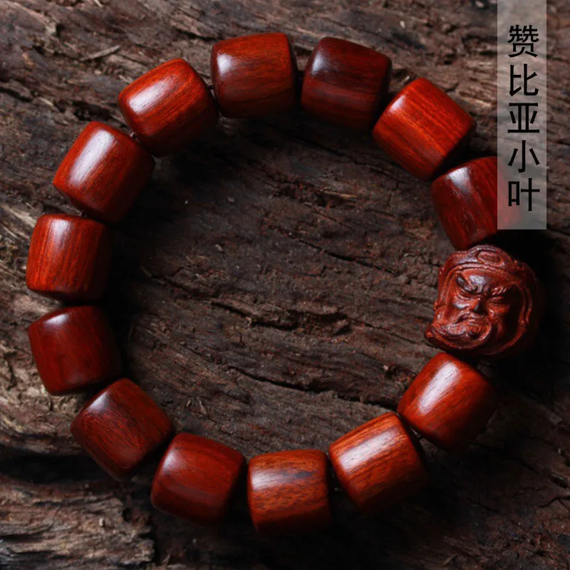 

Zambian small-leaf rosewood barrel beads DIY Guan Gong style bracelet 1.5*13 beads unisex prayer beads