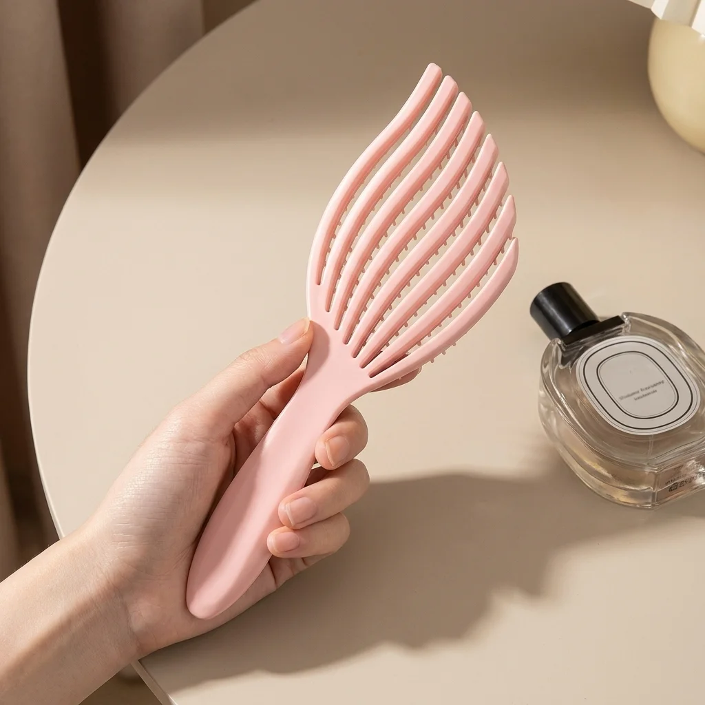 1pcs Mermaid Shell Hair Brush High Elasticity Tangle Free Massage Comb Curly Thick Hair Styling Tool