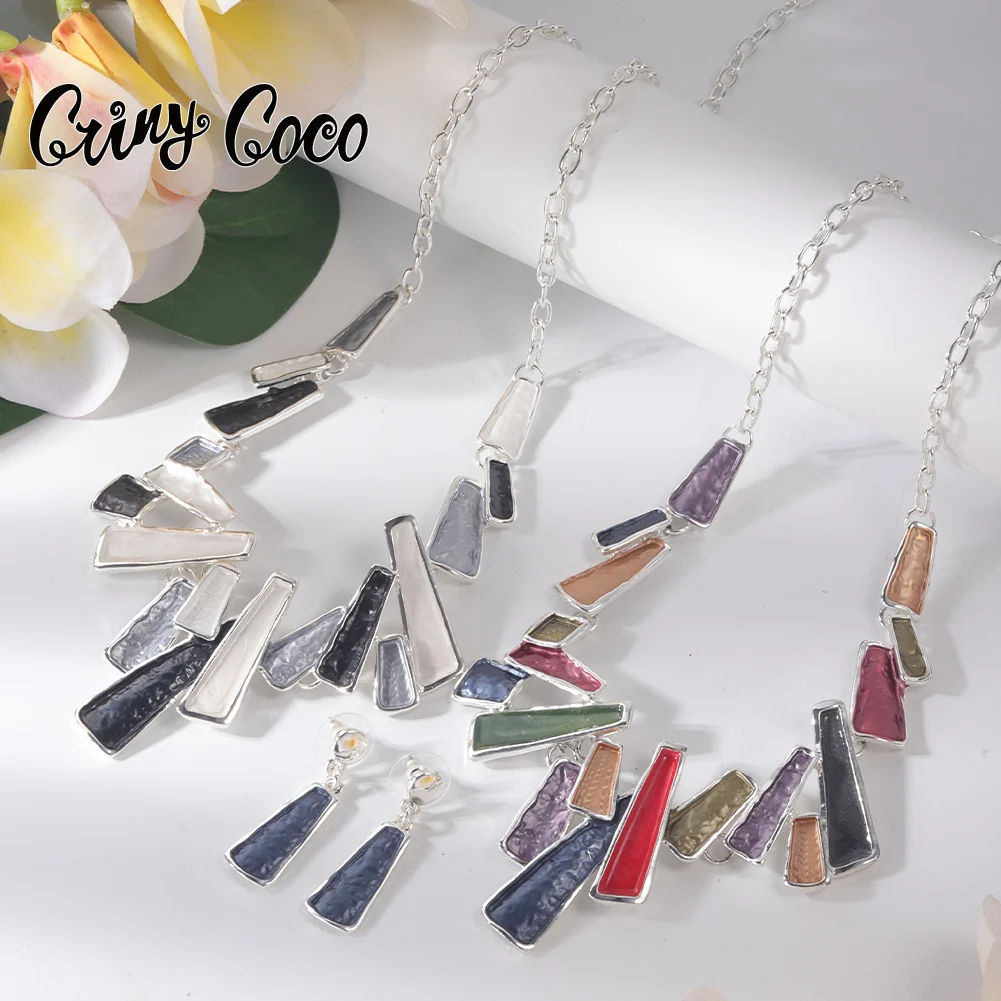 Cring Coco Enamel Necklaces Female Geometric Choker New in Jewelry Trendy Chains Necklace Christmas Friend Gift for Women 2022