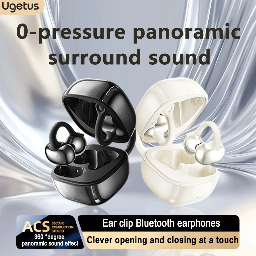 New high-value Ugeuts-02 wireless Bluetooth earphones with U-shaped elastic ear clips for noise reduction, listening to music, a