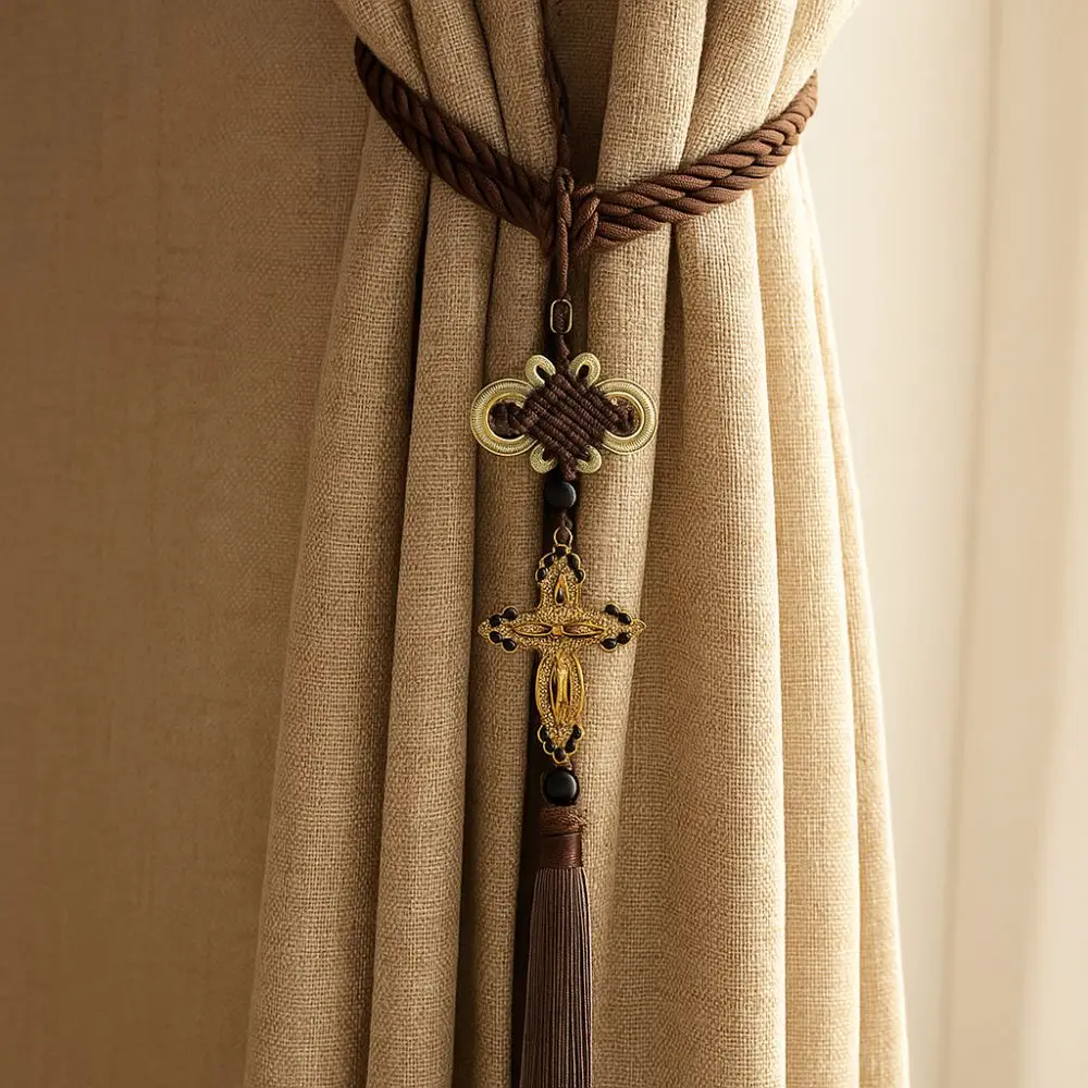 

Retro Cross Car Pendants Classic Style with Tassel Car Rearview Mirror Pendant Decorative Jesus Figurine Pendant Home Decor