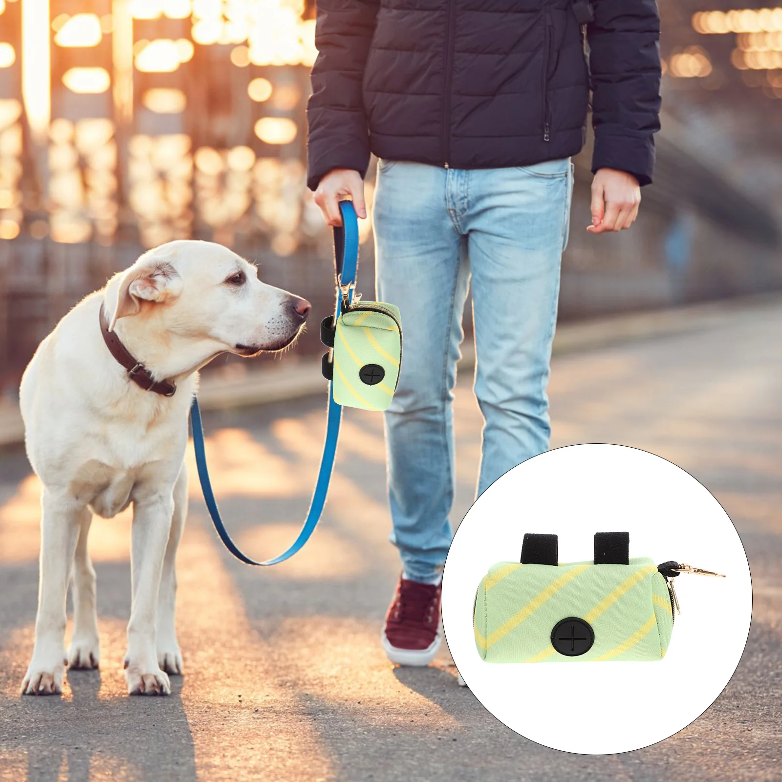 

Puppy Poop Organizer Dog Snack Dispenser High Class Polyester Material Easy Attach Leash Waist Running Multiple Scenarios