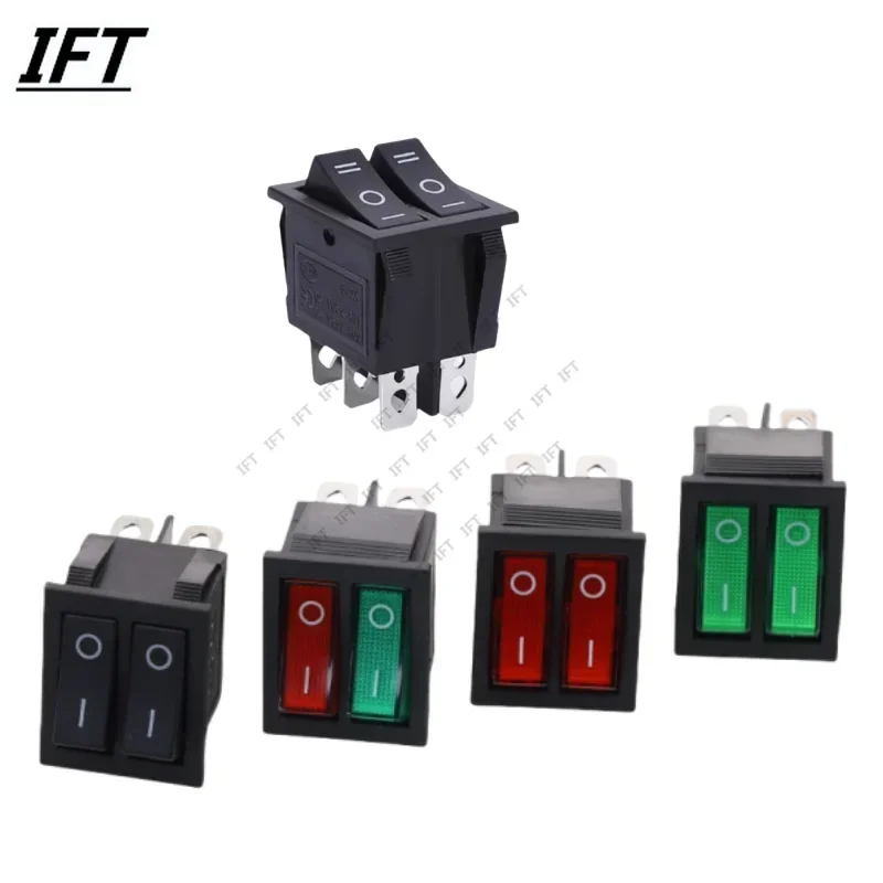

1PCS KCD8 6PIN 16A 250V 20A 125V Double Light switch Rocker Switch Waterproof ON-OFF KCD6 Boat Power Switchs
