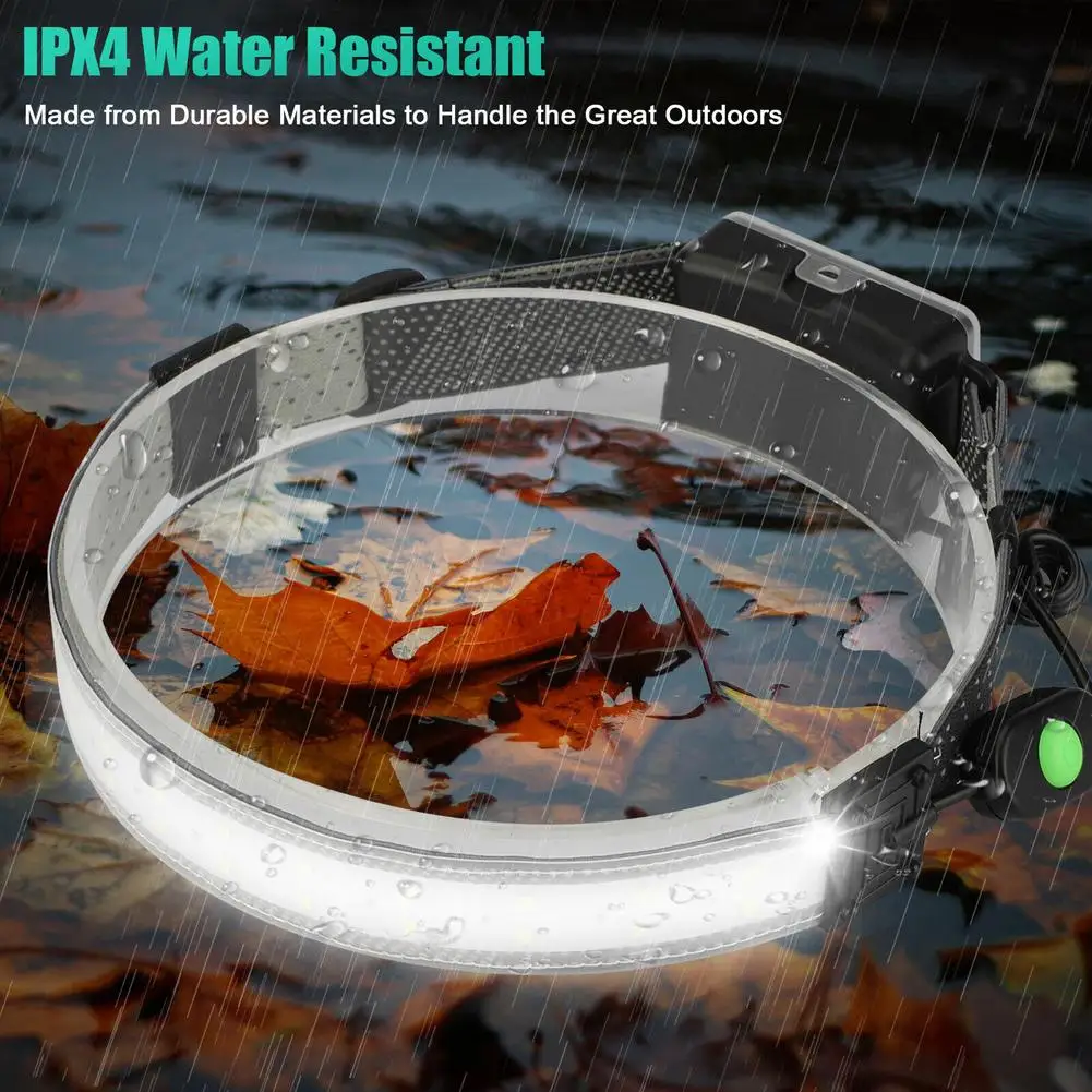 Linterna frontal LED COB impermeable, linterna ajustable multifunción de 3 modos, luz de trabajo, cámara de pesca, 26LED