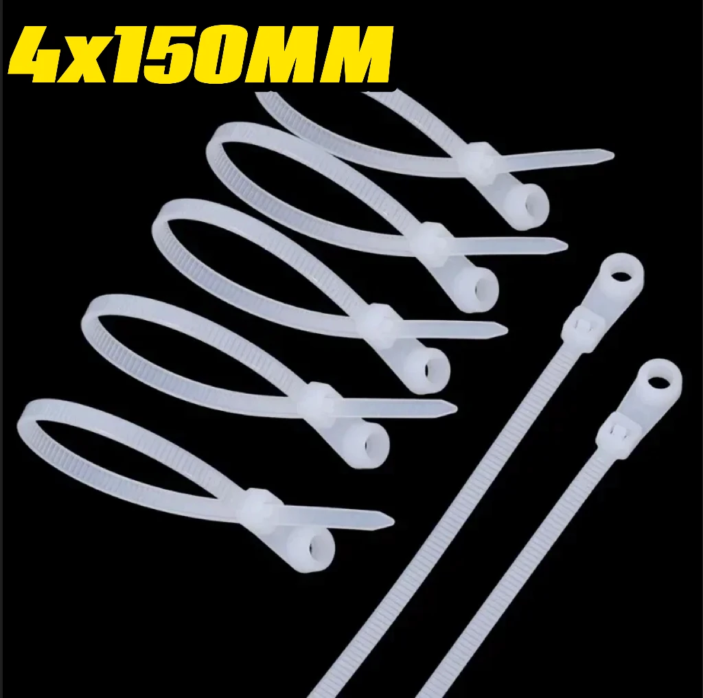 Nylon Kabelbinder met Schroefgat, Herbruikbaar en Vast, Zelfsluitende Kabelbinder, Instelbare Bevestigingsbanden, KantoororganizerKabelbinder met SchroefgatZelfsluitende