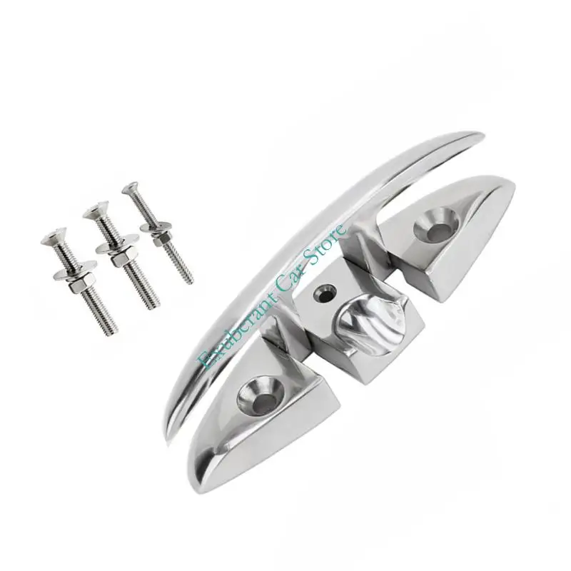 H3CE Polished 316 Stainless Steel Boat Cleat For Yacht Dock collapsing Design