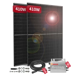 DOKIO balcony power plant solar panels 800W with 800W inverter balcony photovoltaic solar system plug and play