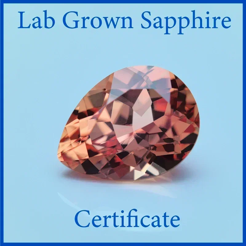 

Top Lab Grown Sapphire Pear shaped Orange blue VVS1 for Charms Diy Jewelry Making Materials Selectable AGL Certificate