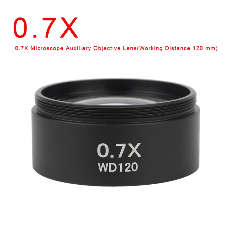 WD165 0.5X 0.7X 0.75X 1.5X 2.0X เสริมวัตถุประสงค์เลนส์48Mm Barlow เลนส์สำหรับสเตอริโอกล้องจุลทรรศน์ Trinocular