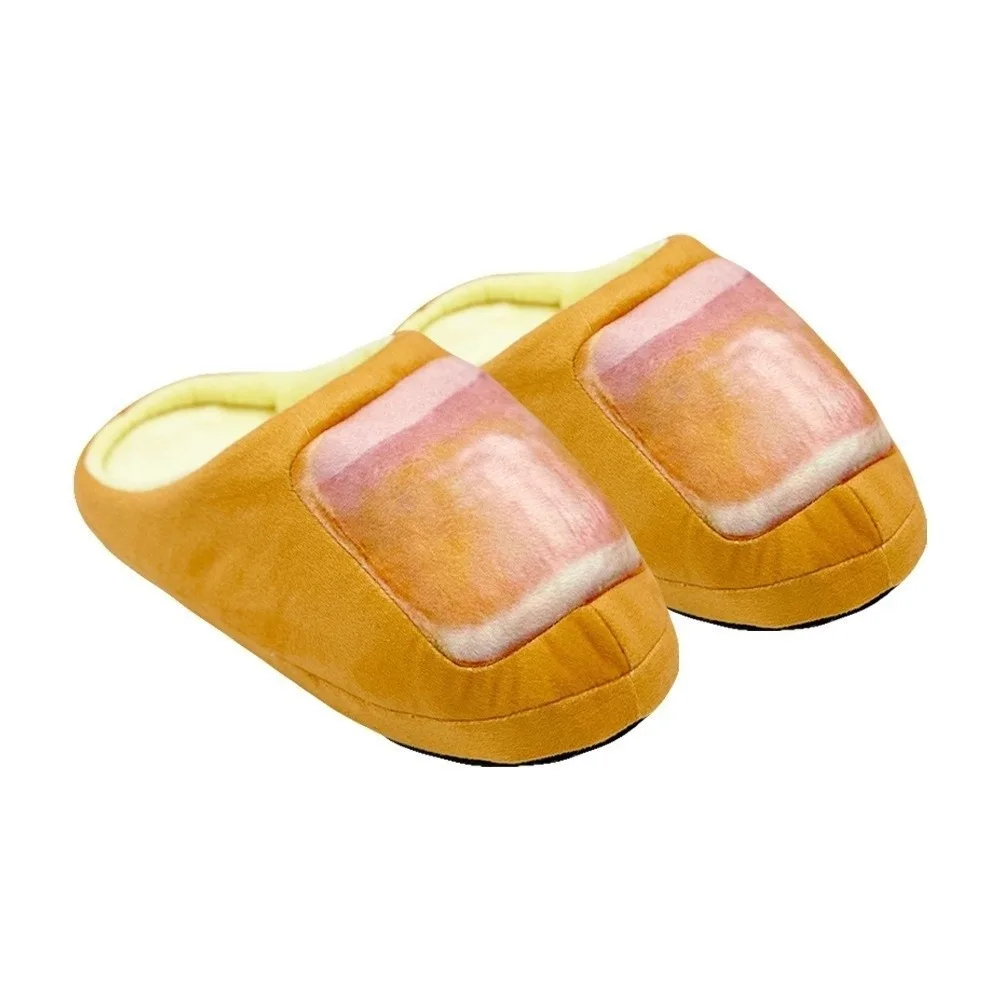 Couple Shoes Soft Toe Pattern Slippers Funny Thicken Warm Winter Plush Slippers Home Shoes Big Toe Slides Winter