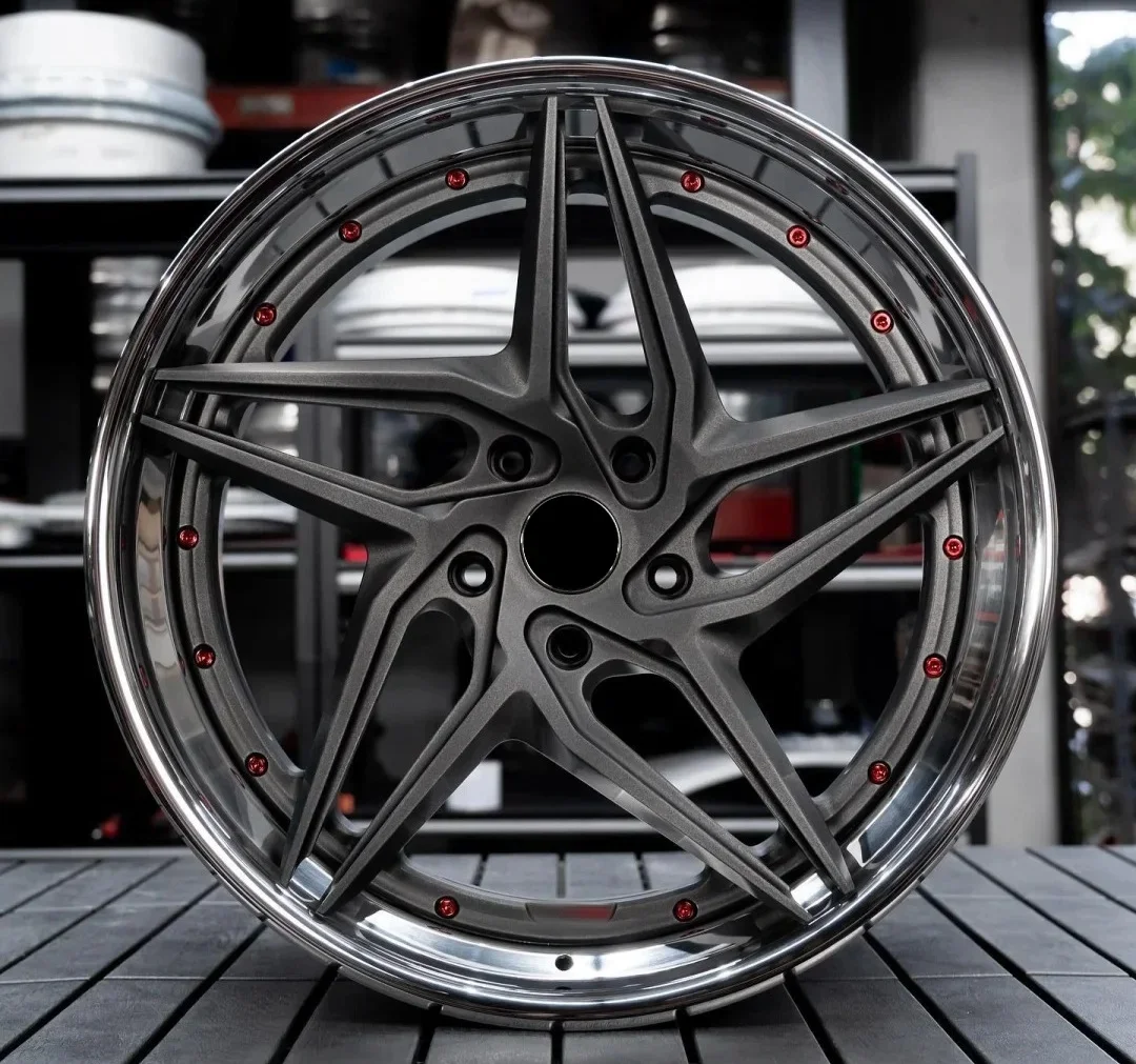 Upgraded versionLSGZL matte grey black 2-piece   forged alloy wheel rims car passenger 18 19 20 21 22 inches 5x120 5x112 5