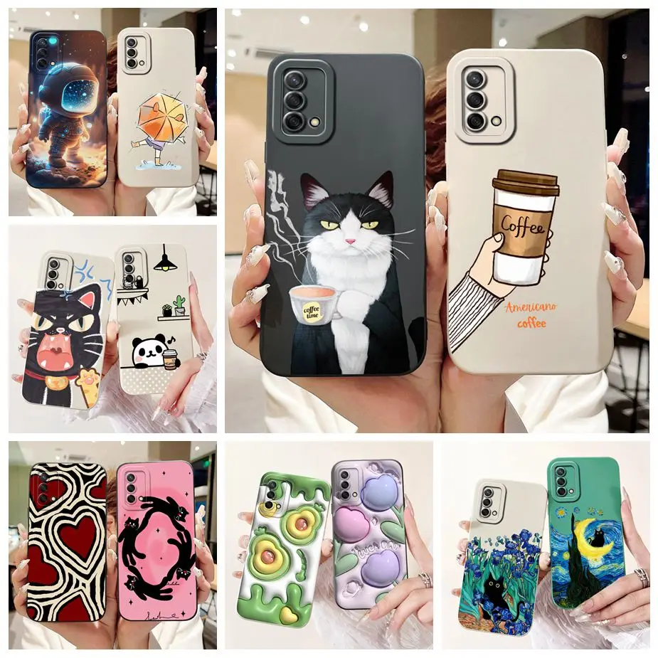 For Oppo A74 4G Case Oppo A54 A94 Fashion Patterned Cover Soft TPU Phone Case For Oppo A94 A 54 74 OppoA54 OppoA74 OppoA94 Shell