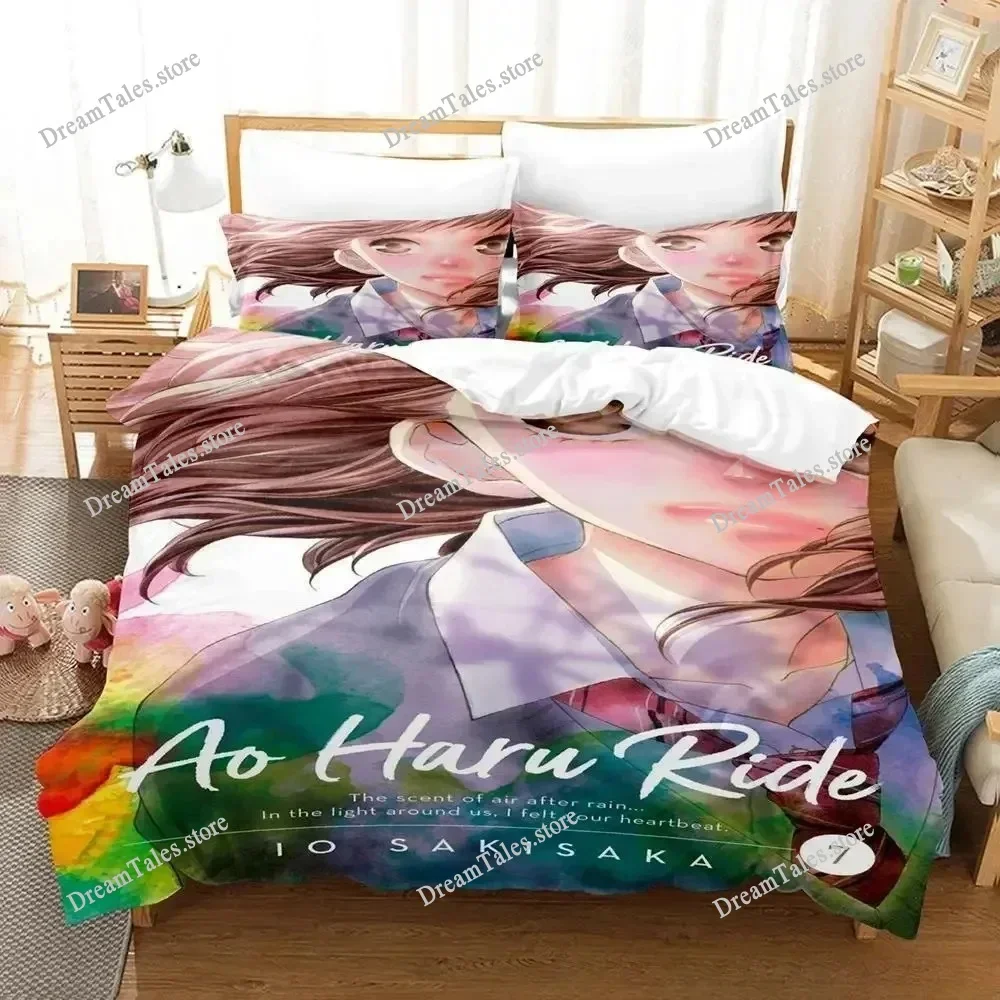 

New Blue Spring Ride Bedding Set Single Twin Full Queen King Size Bed Set Adult Kid Bedroom Duvet Cover Sets Anime Bed Sheet Set