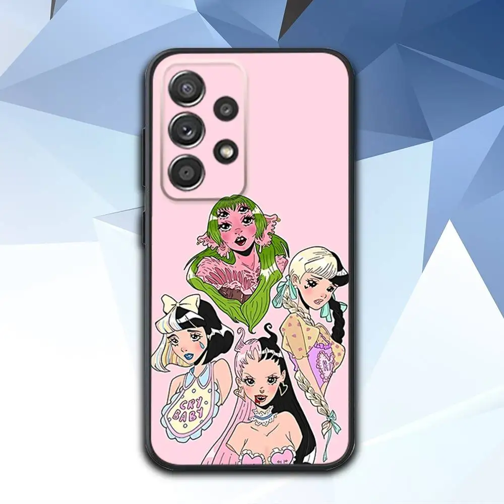 M-Melanie M-Martinez Capa de telefone para Samsung S 25,24,23,22,30,21,10,9,Ultra,Plus,Lite,FE,4,5 G Capa preta macia