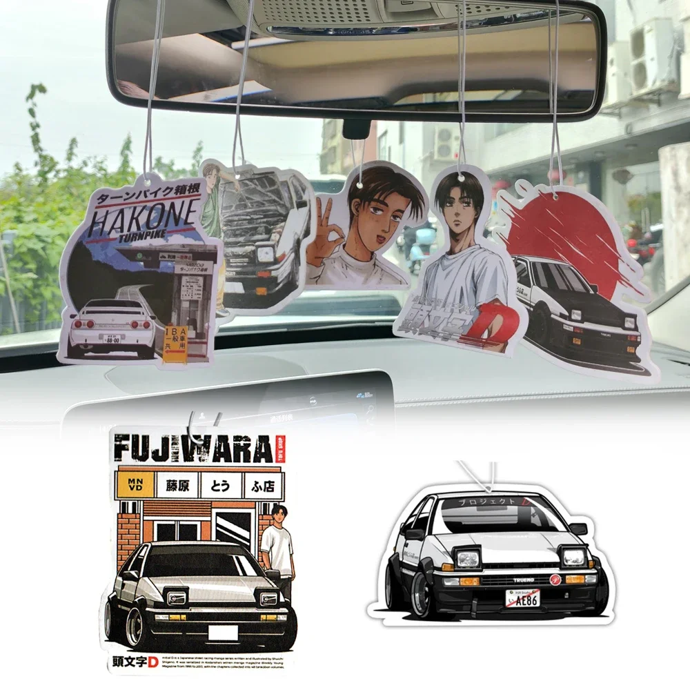 

JDM Initial D AE86 Car Air Freshener Hanging Rearview Mirror Perfume Pendant Solid Paper Fujiwara Tofu Shop Interior Accessories