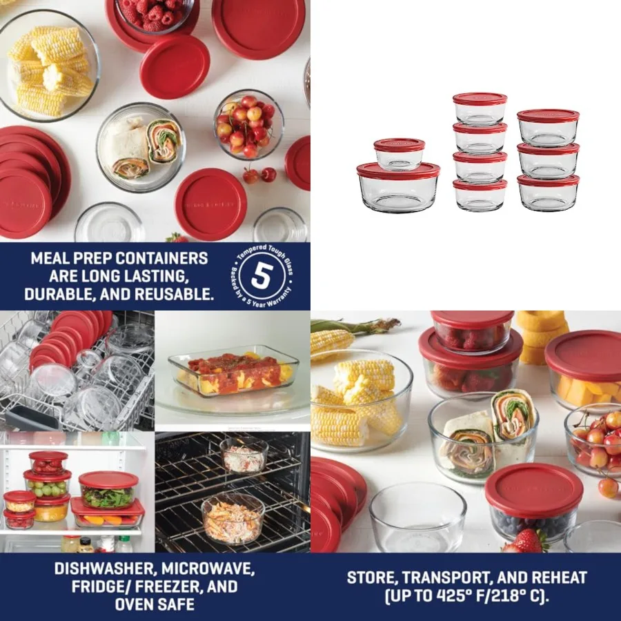 

Glass Storage Containers with Lids 9 Glass Food Storage Containers and 9 SnugFit Lids