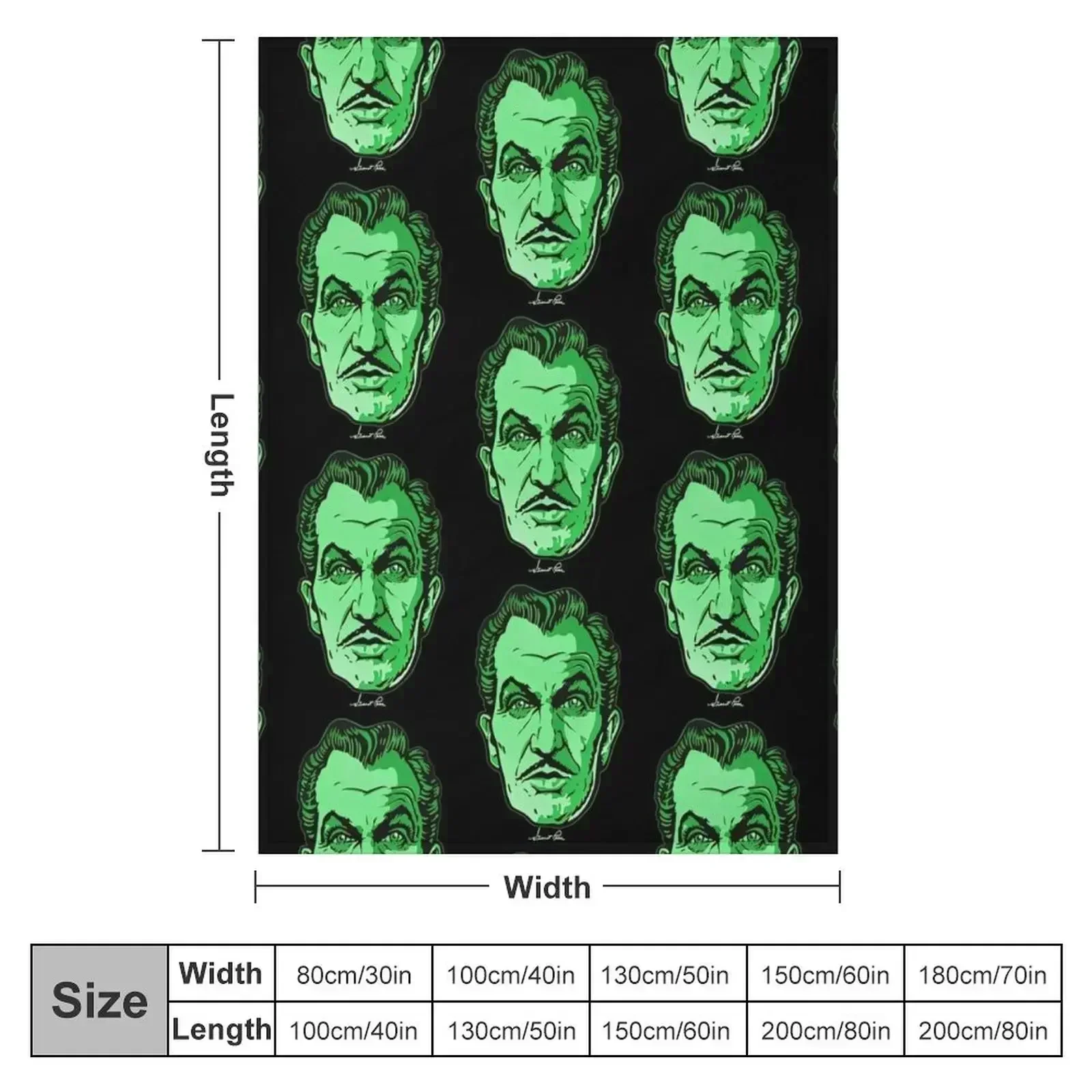 art Vincent Price green Throw Blanket couch cozy soft plush fuzzy picnic outdoor blanket