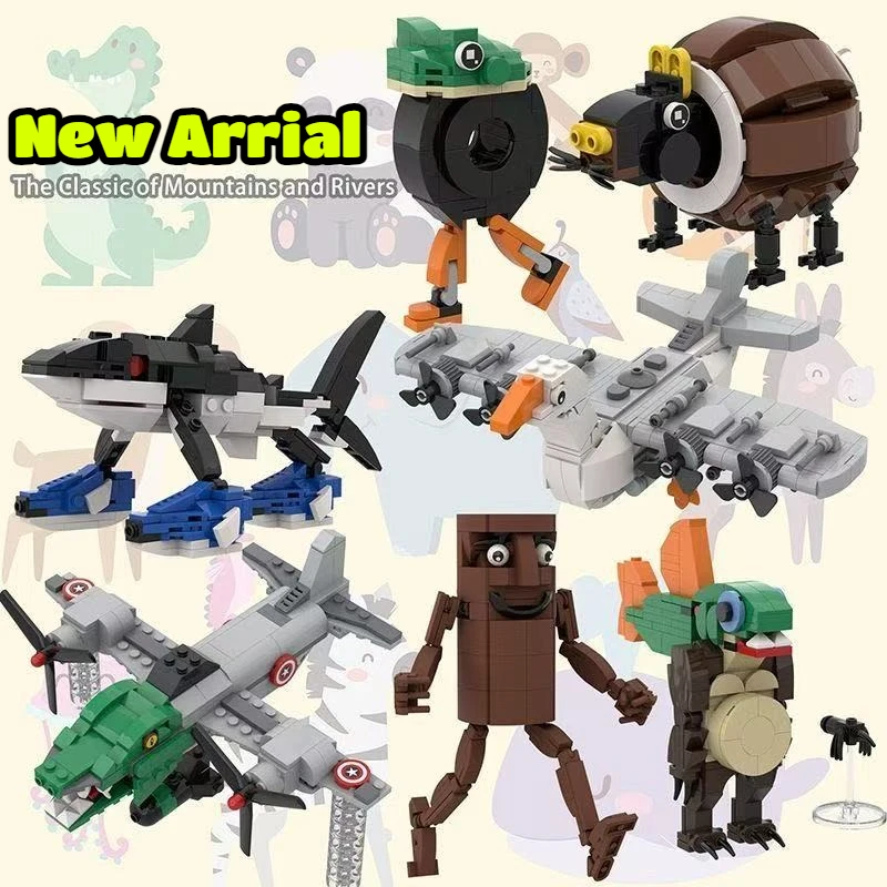 

2025 Cartoon Italian Brainrot Animals Tung Tung Tung Sahur Building Blocks Model Desk Ornament Tralalelo Tralala Bricks Toy Gift