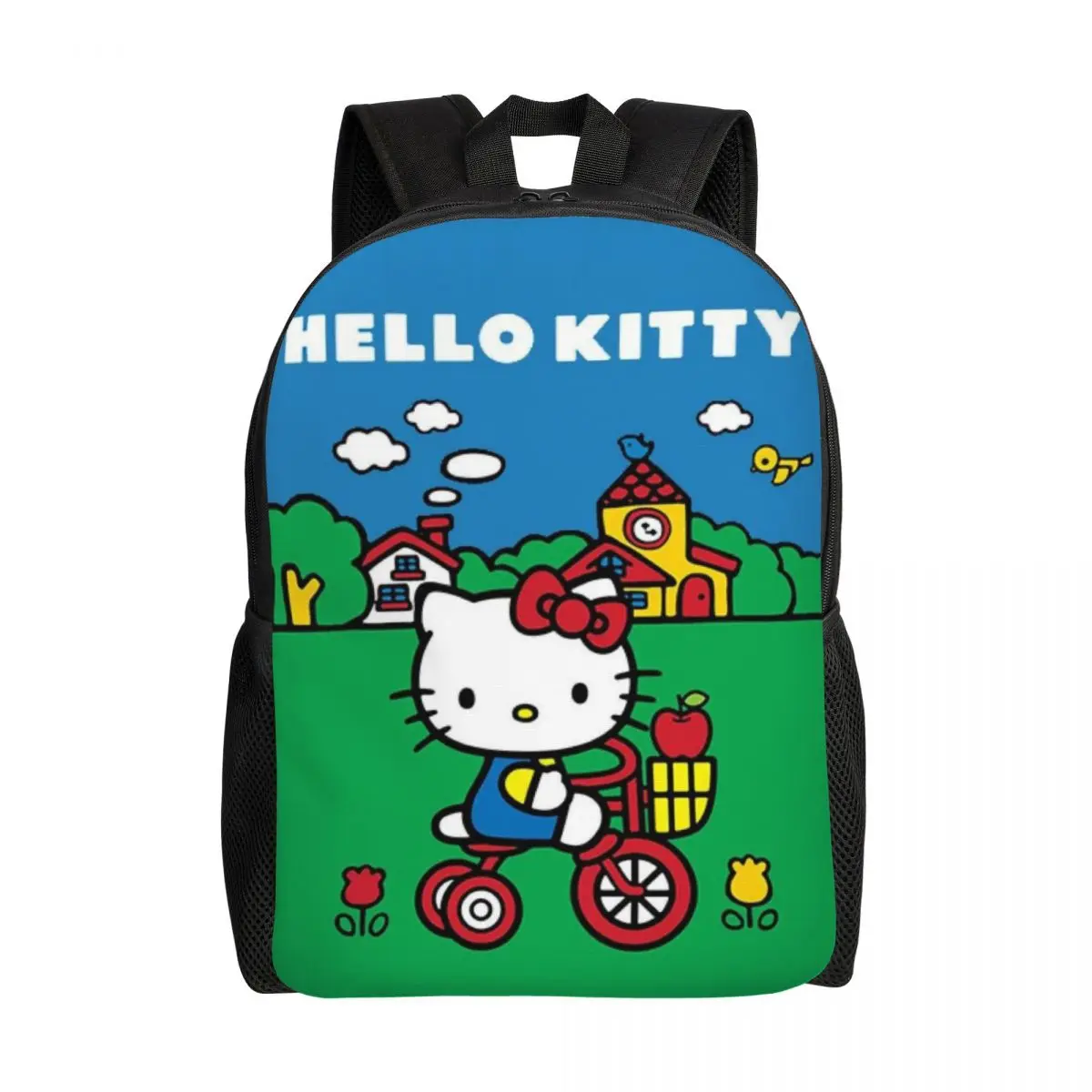 

Рюкзаки с героями мультфильмов «Hello Kitty» для женщин и мужчин, базовая сумка для книг для колледжа, школьные классические сумки с героями мультфильмов