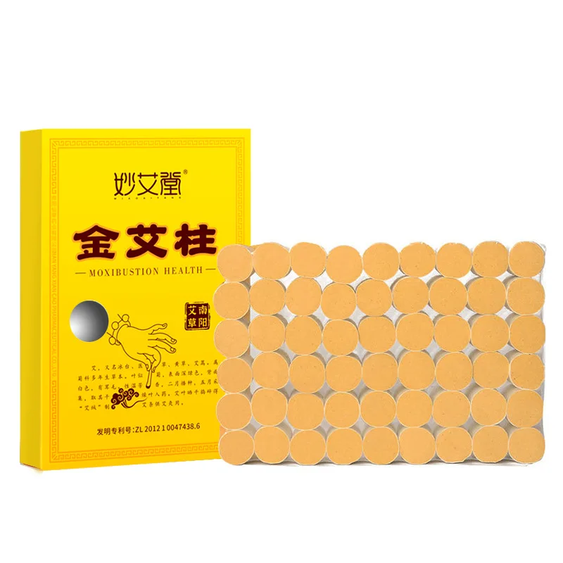 54Pcs 60:1 Smokeless Moxa Stick Roll Mugwort Acupuncture Points Therapy Warm Moxibustion Cones Body Massager Relax Pain Relief