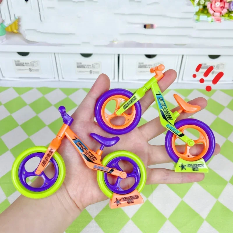 Cartoon Creative DIY Assembling Balance Bike Static Model Toys Fun Desktop Decoration Children's Puzzle Toys Boys Birthday Gift