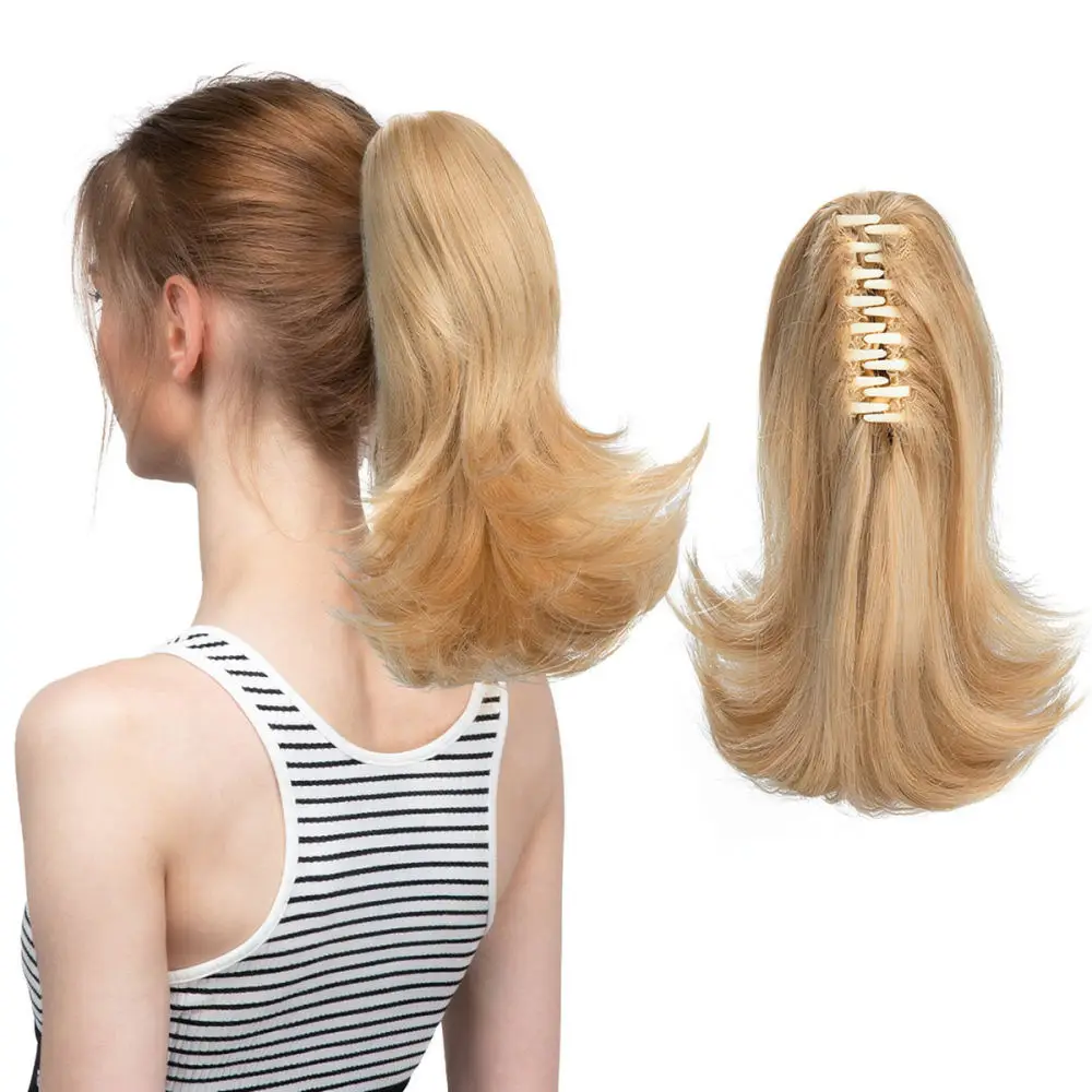 For For Sarla Synthetic Curly Ponytail Claw Clip Hairpiece Extension Matte Heat Resistant Fiber Thick Volumizing Wavy Hair