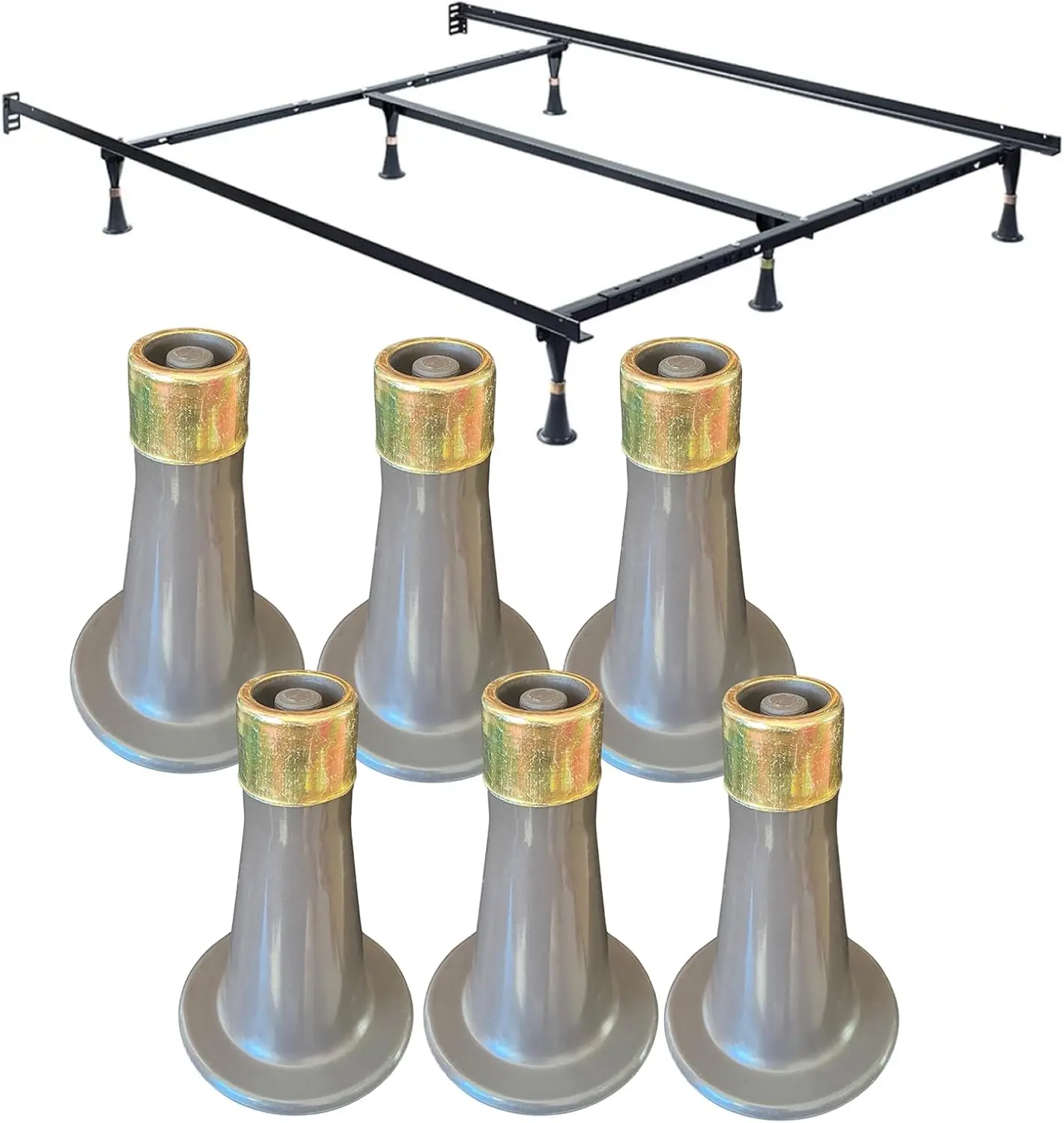 

6pcs Bed Frame Feet to Replace Wheels, Prevent Sliding, Replacemenet Reinforced Sturdy Bed Frame Glide Legs for Bed Frame