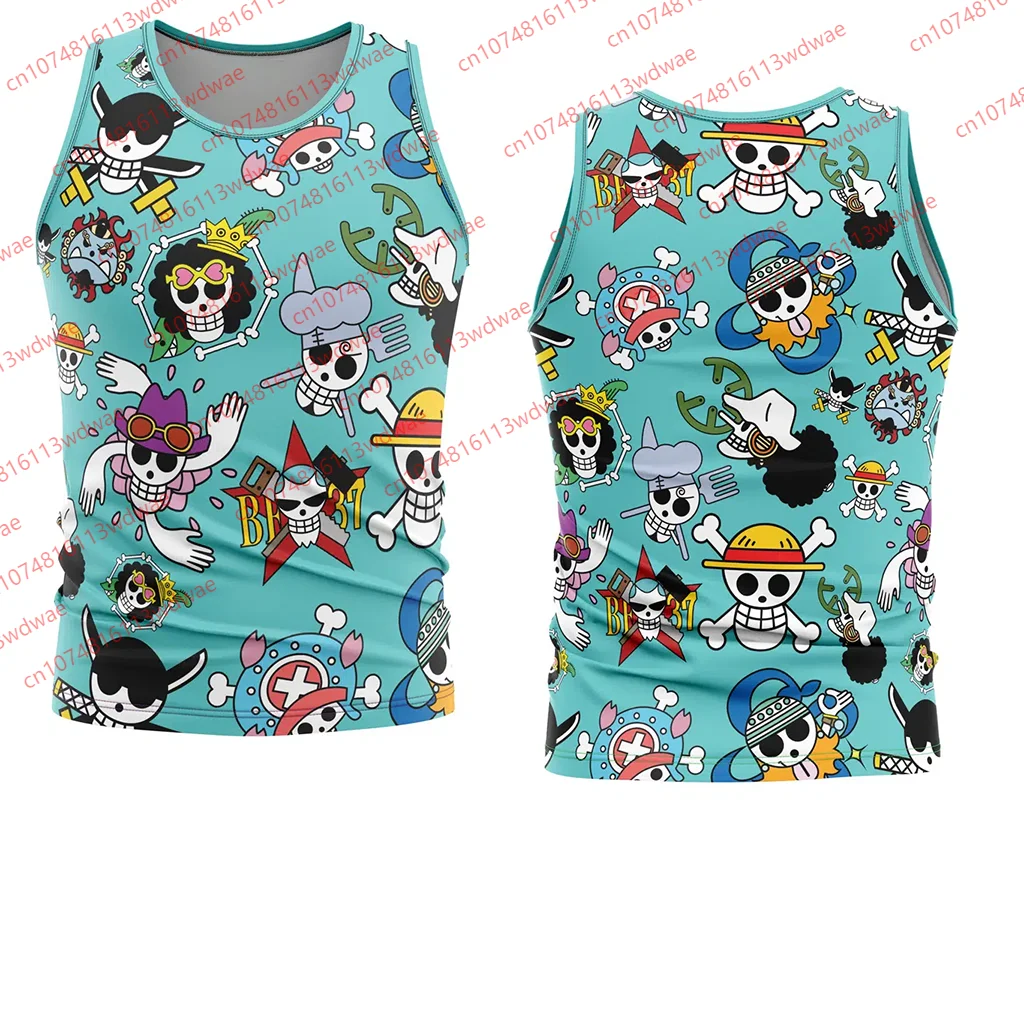 

One Piece Anime Tank Top Luffy Chopper Zoro Sleeveless Shirt Men Summer Japanese Style Casual Fitness Couple Vest Tee