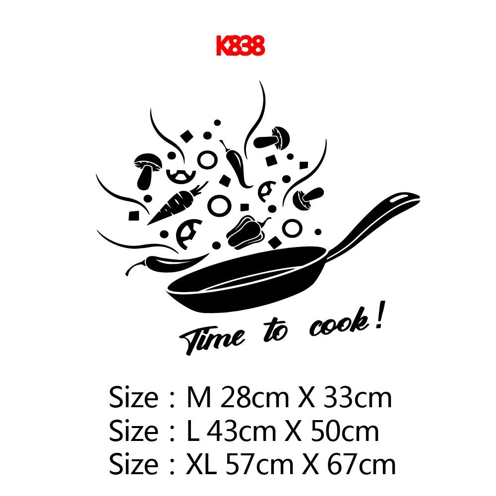1PC Cool Time To Cook Vinyl Wall Sticker Home Decor Stikers For Bedroom Decor Wall Art MURAL