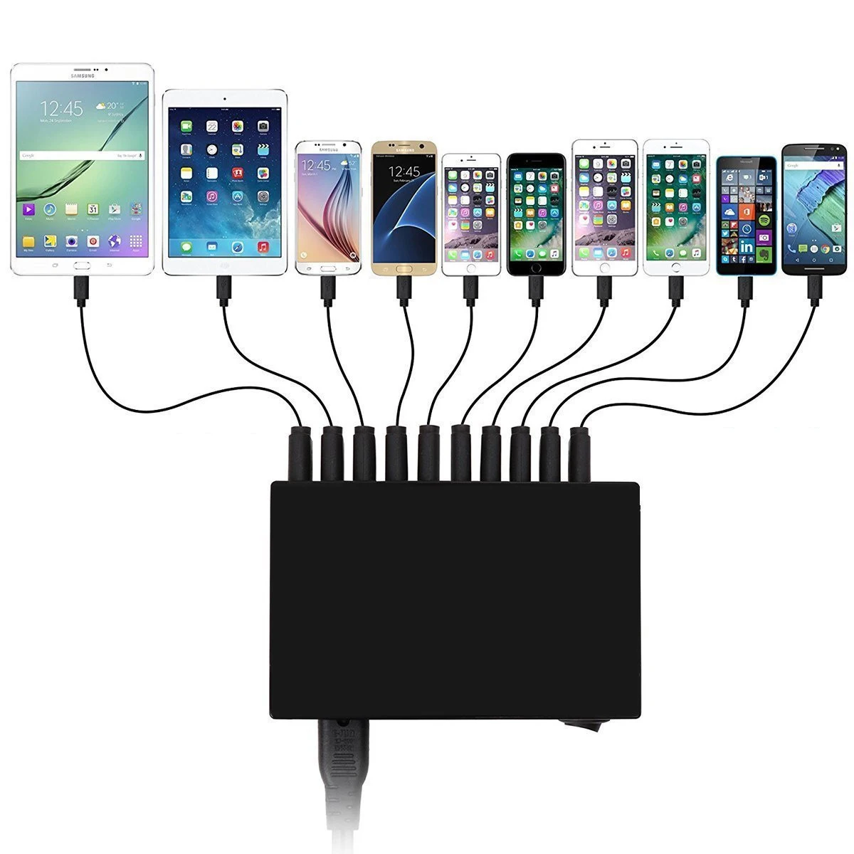 

65W 10 Usb Fast Charging Charger Type C Pd 20w For Samsung Iphone 13 14 Pro Max 60W Mobile Phones Multiple Ports Hub Station