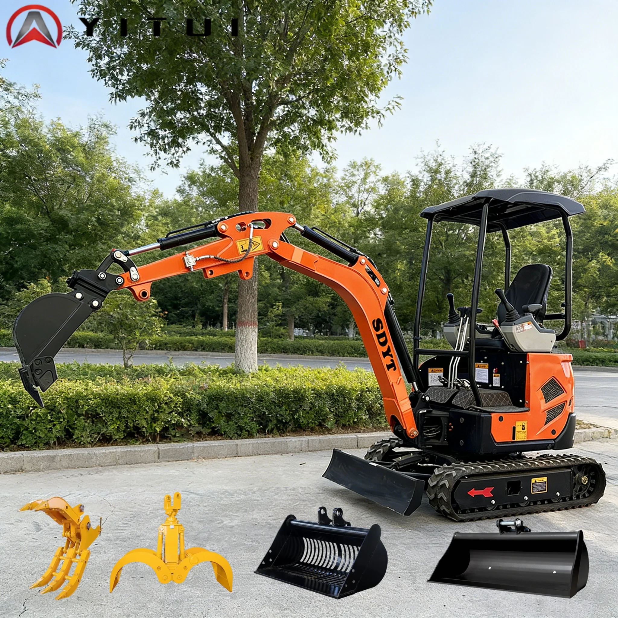 

2026 High Quality Customized Mini Excavator 1.8T Euro 5 Kubota Engine Home Minibagger With Bucket and Attachments Quick Delivery
