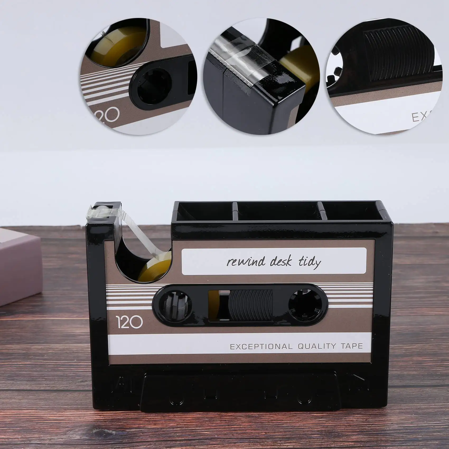 Dispenser di nastro a cassetta portapenne vaso portapenne cancelleria scrivania contenitore ordinato fornitore di cancelleria per ufficio regalo (nero)