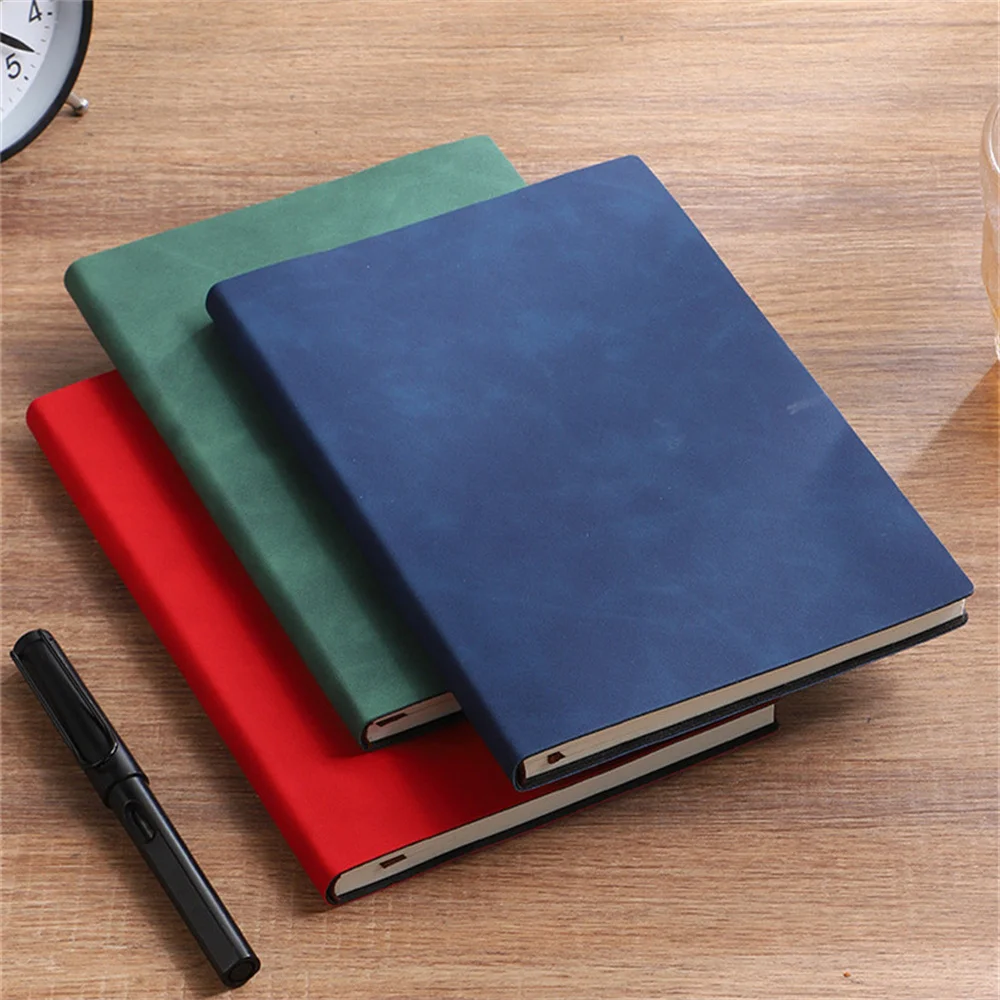 A5 Business Notebook Soft Leather Exercise Book Diary Meeting Minutes Pu Leather Notebooks With 100 Inner Pages