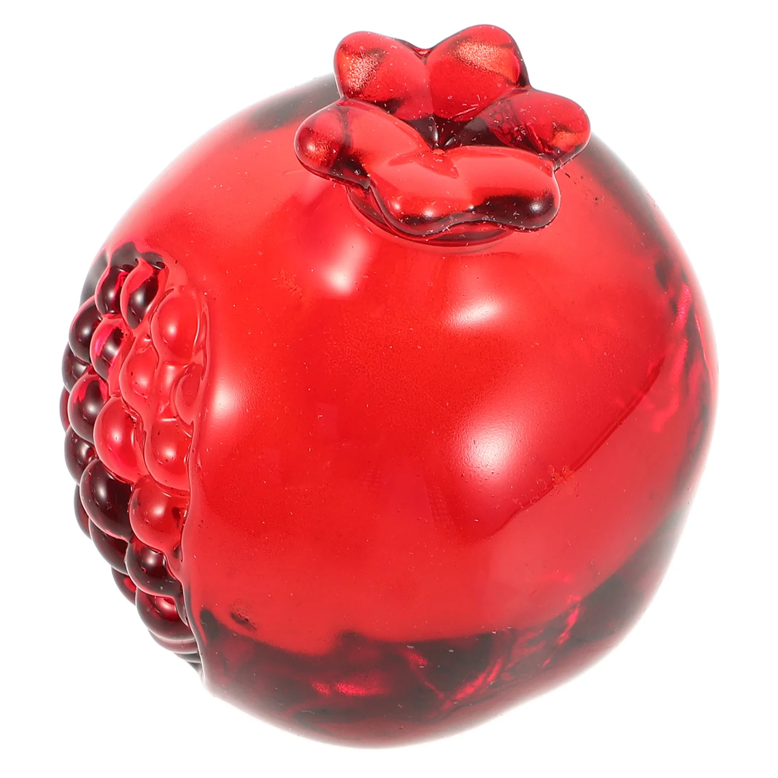 

Mini Glass Pomegranate Ornament Realistic Artificial Fruit Decor for Home Living Room Kitchen Tabletop Centerpiece Desktop Craft