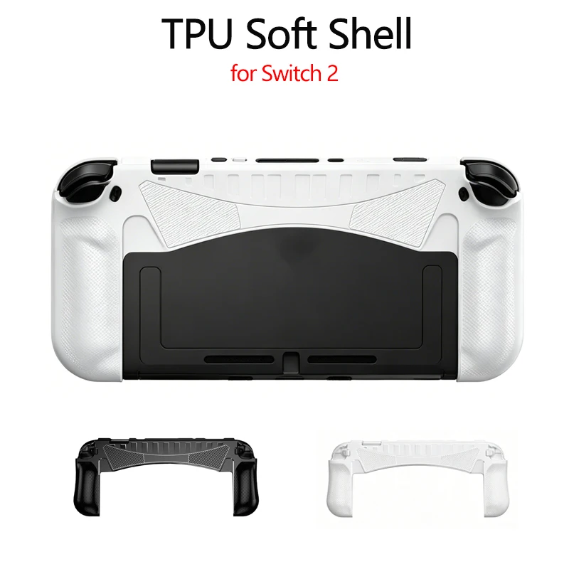 TPU Weiche Schutzhülle für Switch 2 Sturzsicher Kratzfest Ergonomischer Gebogener Griff für Switch 2 Zubehör