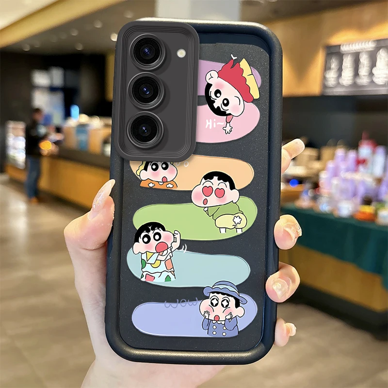 Lovely Soft Crayon Shin-chan Phone Case For Samsung Galaxy S24 S23 S22 S21Ultra Plus S23 S21 S20 FE Silicone Shockproof Covers