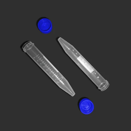 Imagen 2 del producto Tubos de centrífuga de plástico, contenedores de laboratorio, tapas azules escalonadas, fondo afilado, equipo de laboratorio, tubos de ensayo, 100 piezas, 10ml