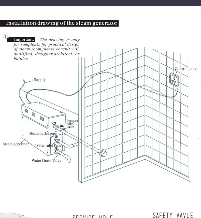 Dampf hause Sauna Düse Dampf Outlet Für Mini Bad Generator Zubehör Edelstahl G 1/2 G3/4 – Detail 6