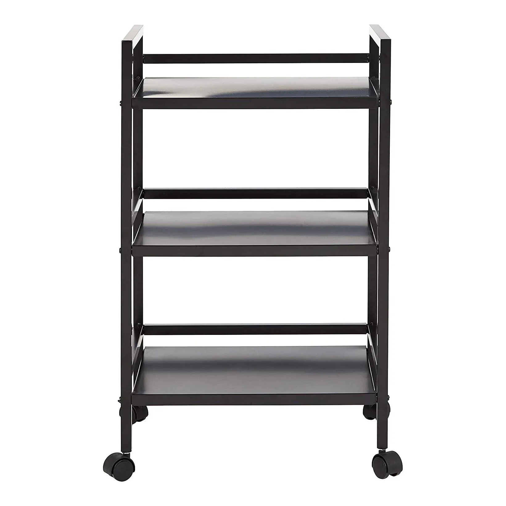 Modern Cheap Home Furniture Metal 3-tier Library Trolley Bookshelf Rack Rolling Truck Kitchen